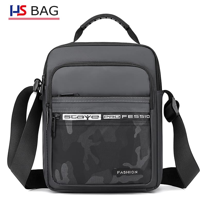 Korean style men's crossbody bag Oxford cloth multi-layer men's messenger bag business men can carry multi-layer backpack when traveling