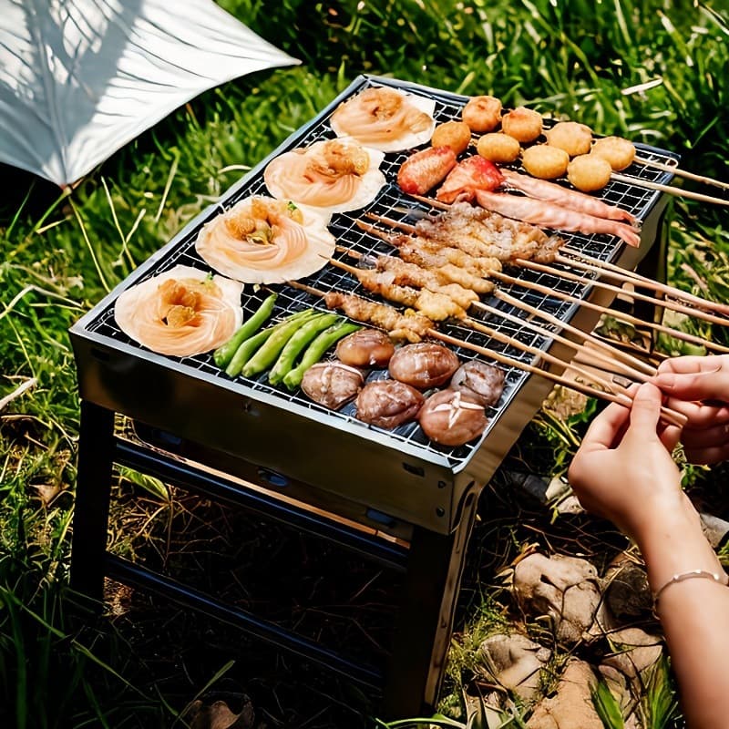 Factory Direct Outdoor Portable Folding BBQ Grill for Family Gatherings, Picnics, and Camping