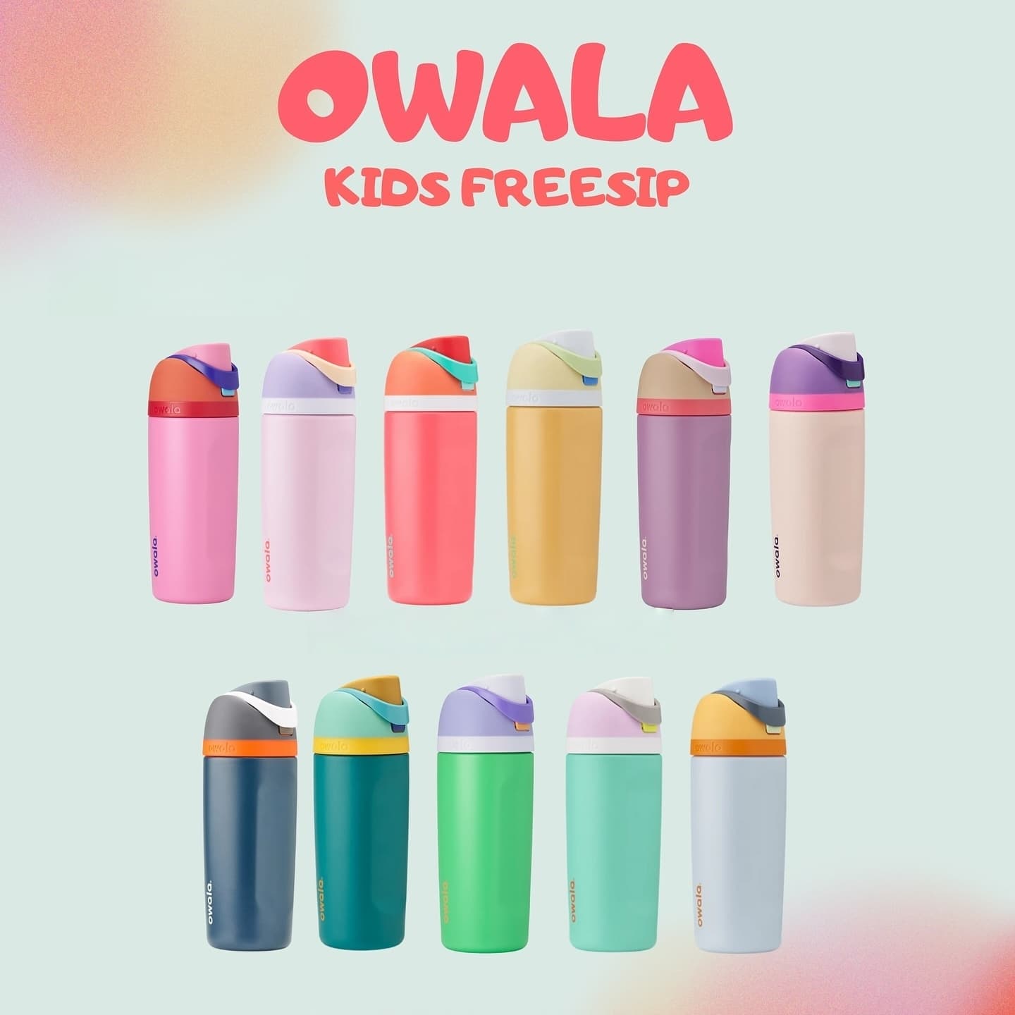 Cross-border Owala Kids Straw Cup 16oz Freesip Insulated Tumbler Stainless Steel Small Sports Water Bottle for Students