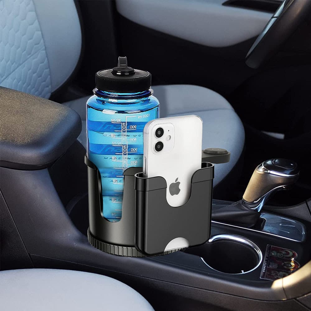 Upgraded Large Cup Car Cup Holder Two-in-one Multi-functional Vehicle Mounted Holder Mobile Phone Base Expandable Rotatable