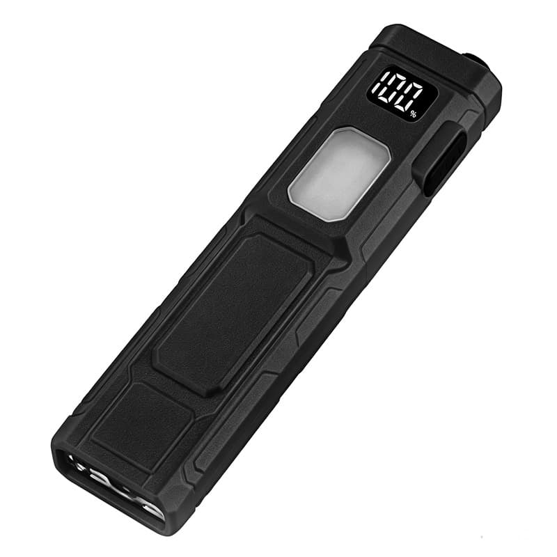 New Cross-border LED High-brightness Long-lasting Flashlight Dual Light Source Outdoor Clip Light Slim with Battery Display Work Light