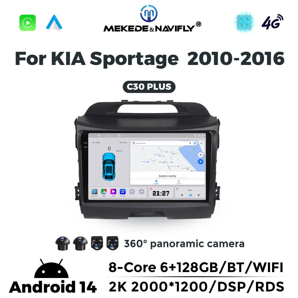 C Version Compatible with Kia Sportage 2010-2016 Android System Carplay Bluetooth Navigation Screen