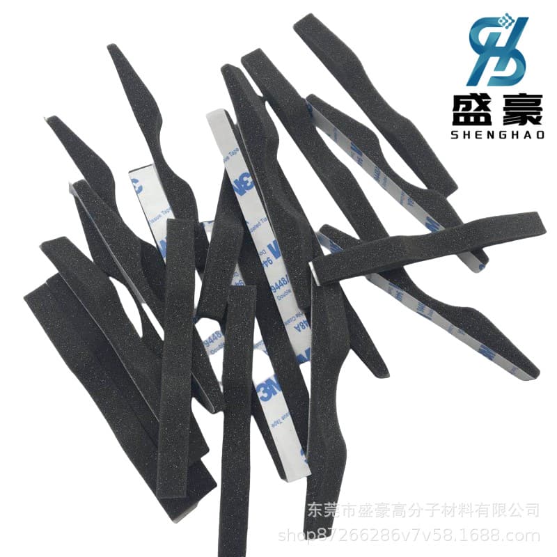 Sponge nose bridge strip with adhesive backing, W-shaped sponge nose bridge sticker, white and black slow rebound sponge for face masks.