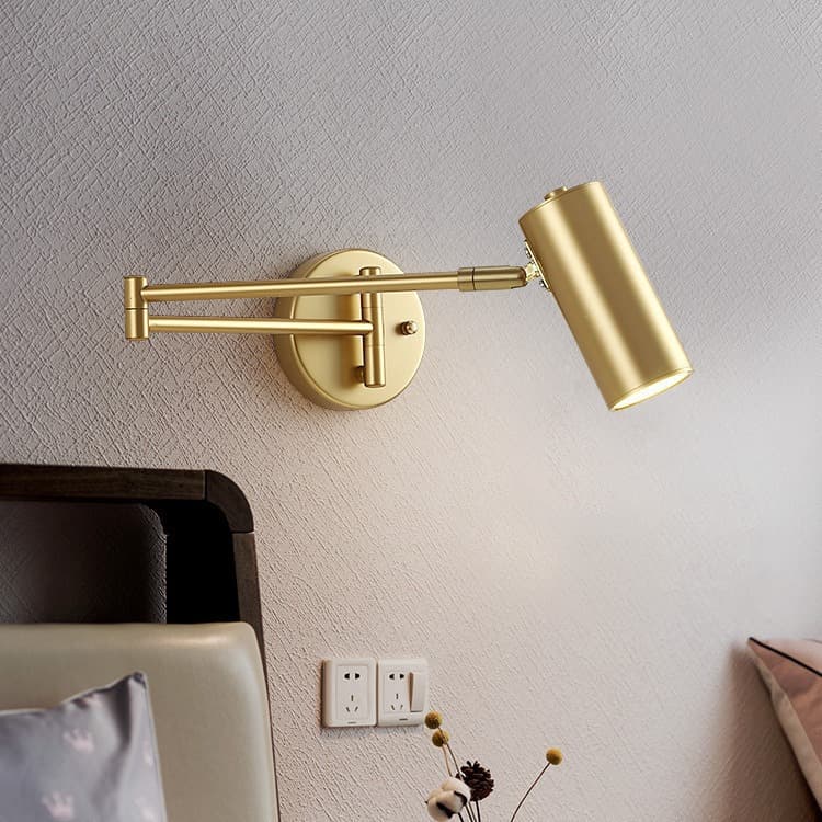 Nordic LED Bedroom Bedside Reading Light, Modern Minimalist Creative Living Room Study Foldable Extendable Long Rocker Arm Wall Lamp