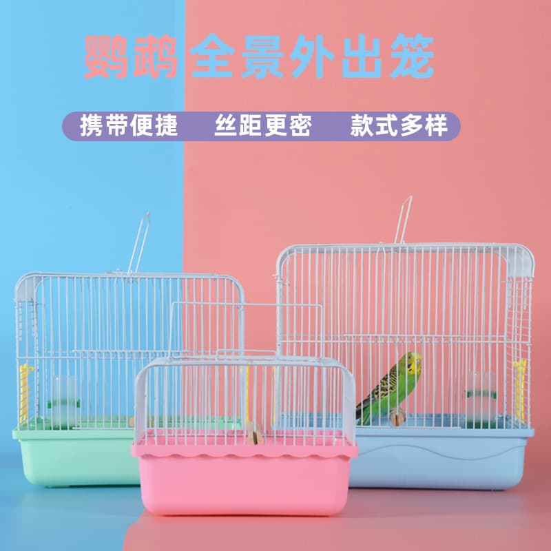 Bird Cage Parrot Cage Travel Cage for Budgie, Finch, Pearl, Lovebird, Portable Metal Viewing Cage