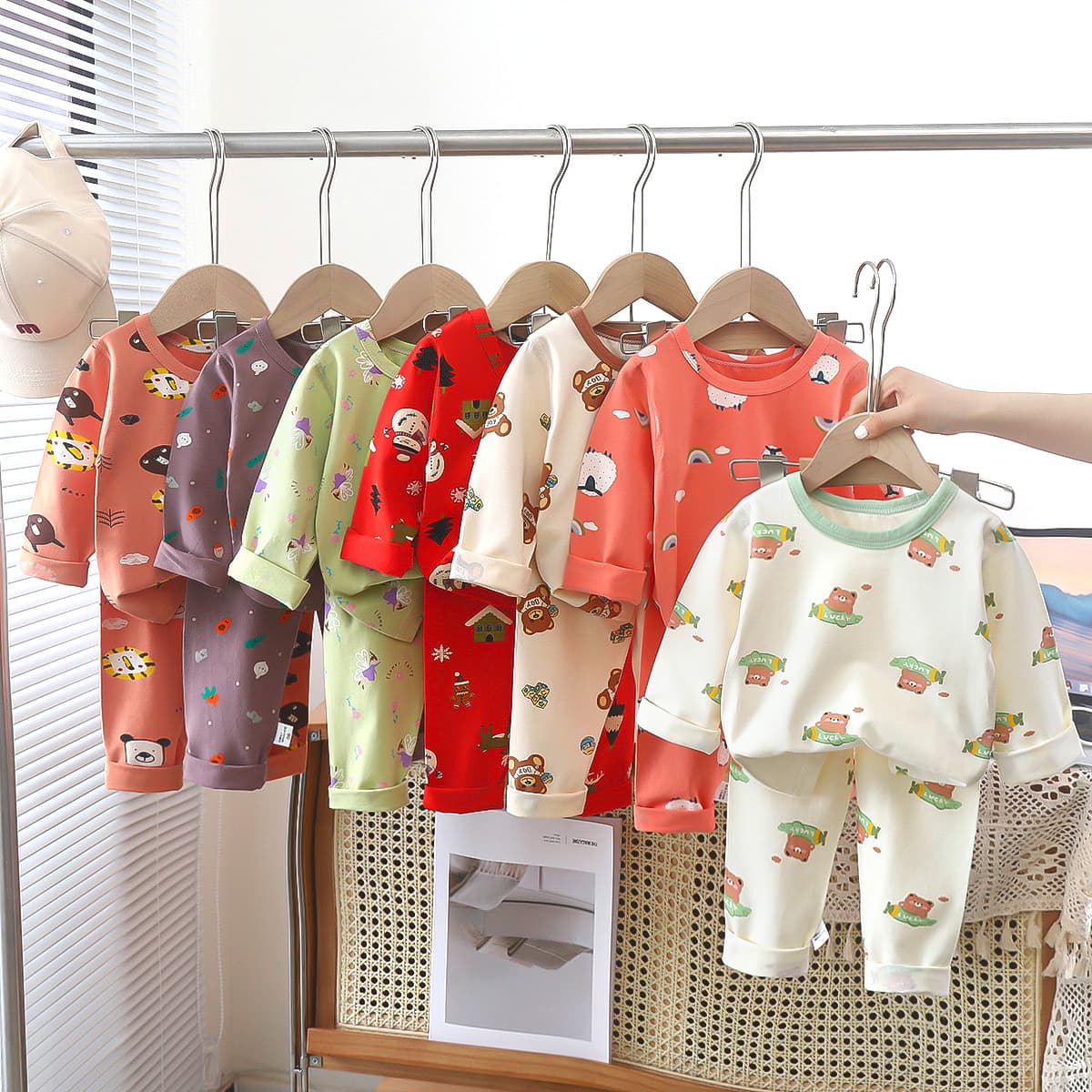 Children's Pajama Set, Spring Lycra Cotton Baby Underwear, Boys' Loungewear, Girls' Autumn Clothes and Pants, Wholesale Children's Apparel