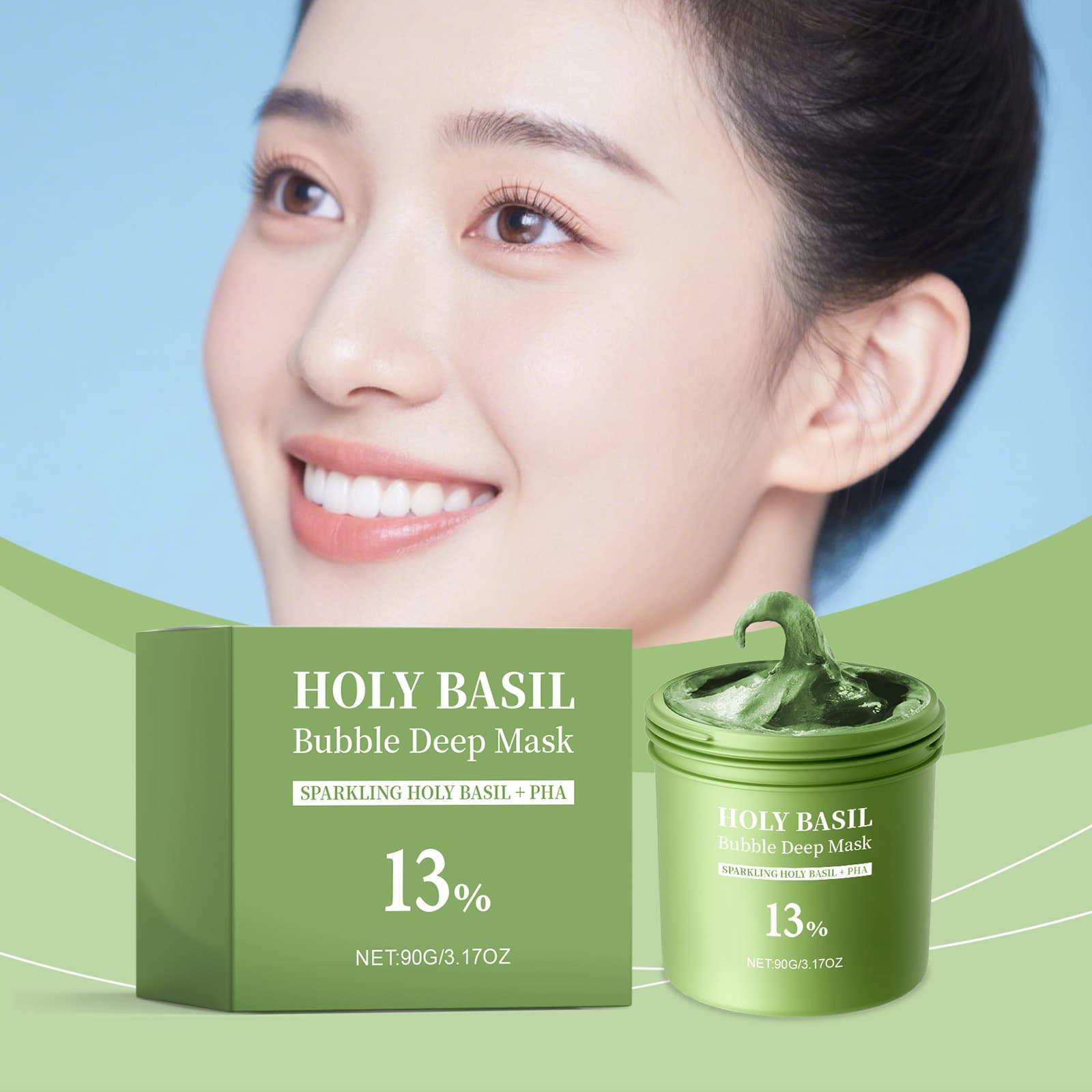 Facial cleansing bubble mask gently cleans blackheads, hydrates and moisturizes, makes it tender, smooth, refreshing and hydrating