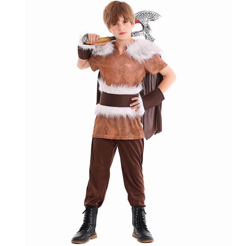 Halloween Kidsren's Costume Viking Cosplay Stage Party Costume Viking Warrior Boy Suit