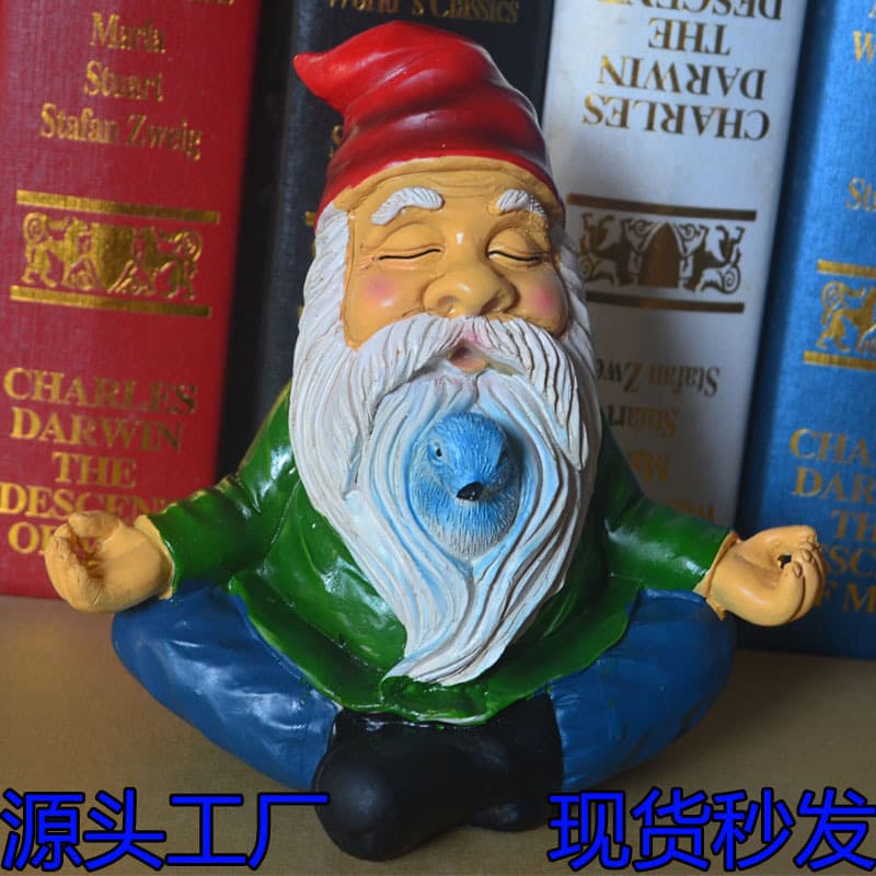 New Toilet-Sitting Gnome Ornament Queen Dwarf Riding Motorcycle Garden Decoration Couple Holding Heart Ornament