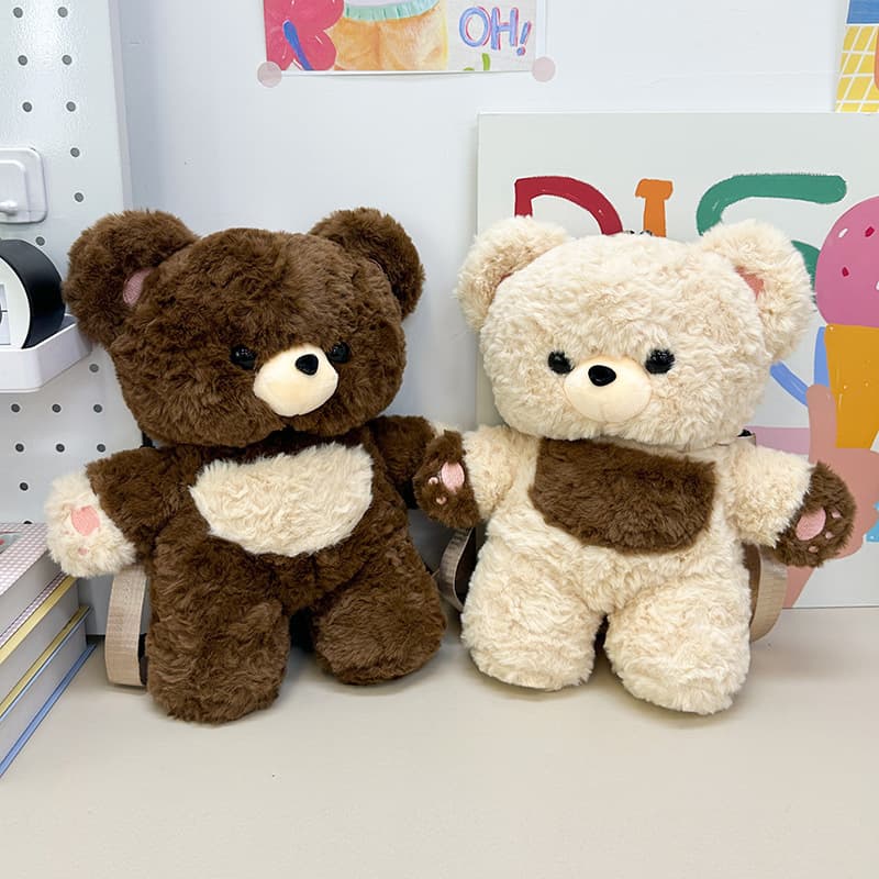 Cute Teddy Bear Plush Doll Bag Girl Cartoon Plush Bag Internet Celebrity Street Photography Must-Have Backpack
