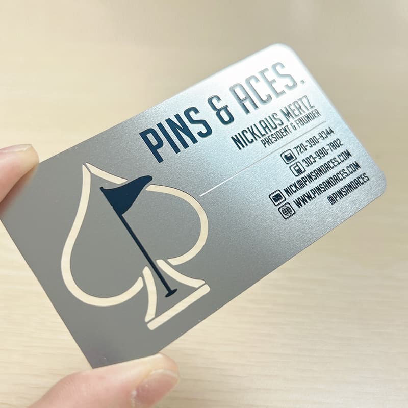 Exquisite personal metal business cards stainless steel electroplated gold silver cards hollow printing process custom printing