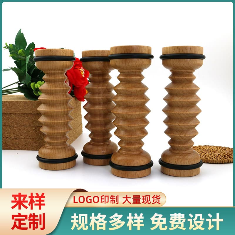 Beech Wood Foot Massager Yoga Cervical Massage Stick Elderly Waist Massager Custom Logo Available