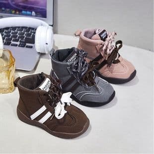 Girls Cotton Boots Autumn Winter Kids Boots Boys Sneakers Baby Outdoor Hiking Shoes High Top German Training Shoes