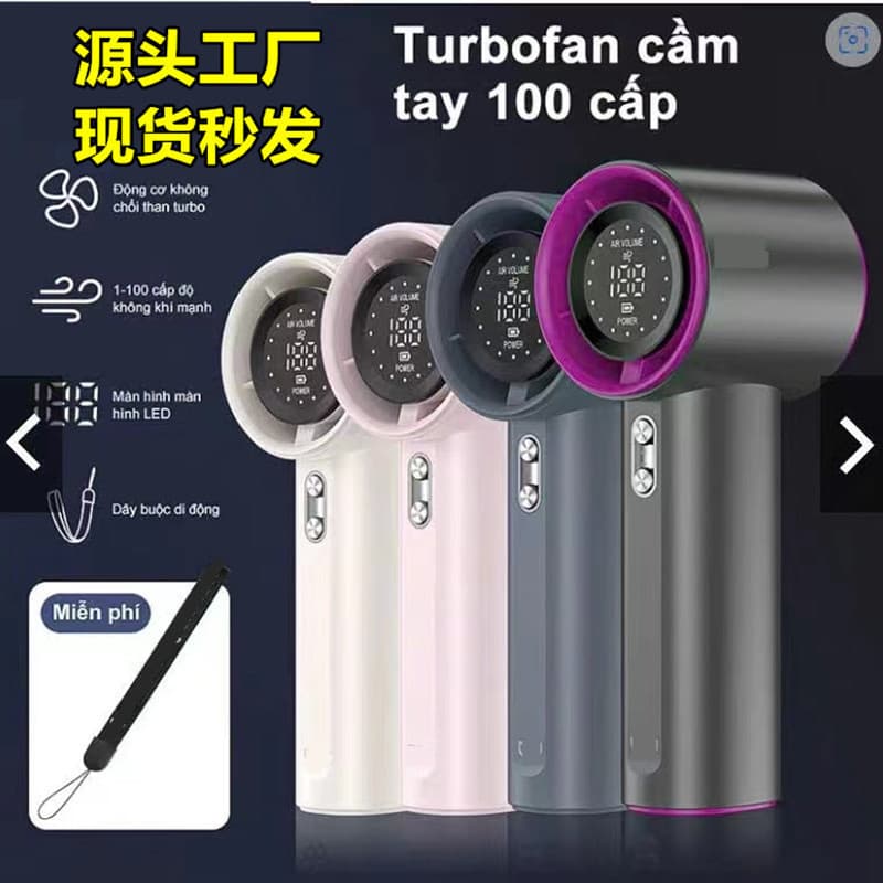 New Cross-Border Handheld Mini Fan USB Rechargeable Small Outdoor High-Speed High-Power Turbo Fan