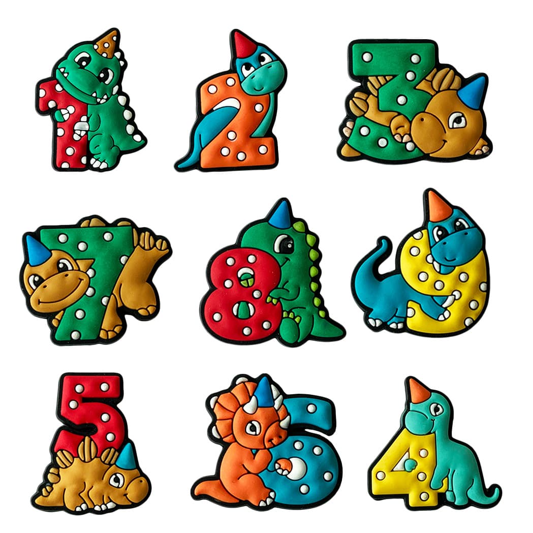 Dinosaur-themed floral clogs, DIY shoe accessories, PVC soft rubber shoe buckles, clogs with floral patterns, number clogs, and other accessories.