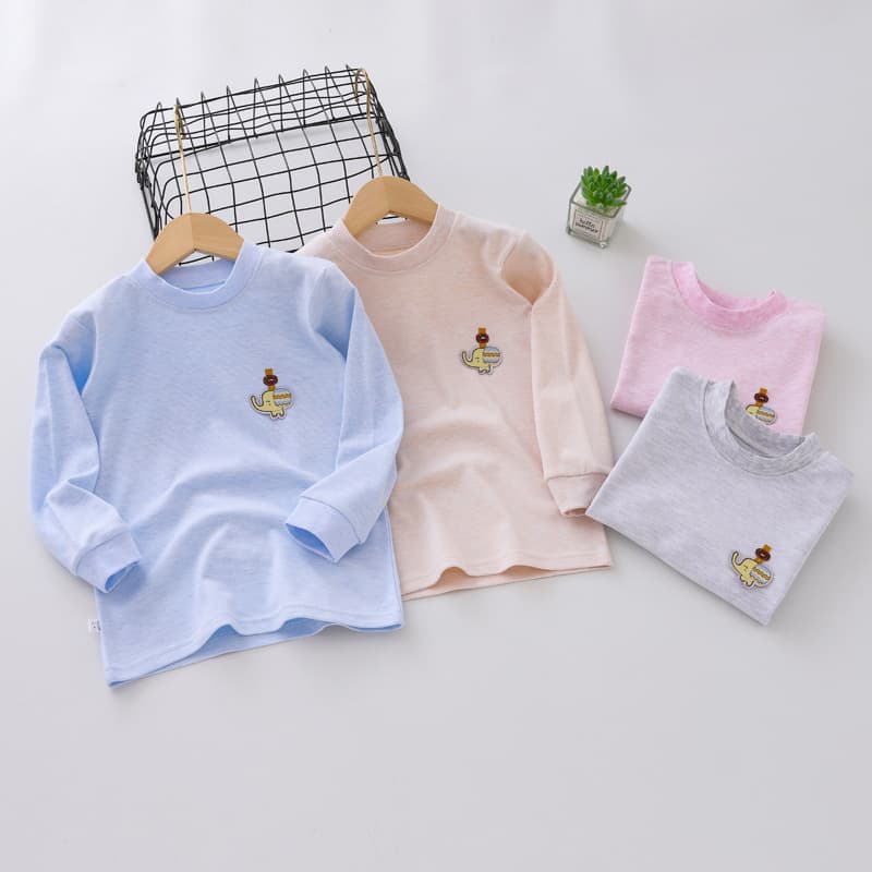 Children's Autumn Underwear, Unisex Base Layer, Medium/Large Child Knit Shirt, Baby Long-Sleeve Warm Top Single Piece, 1-12 Stripes