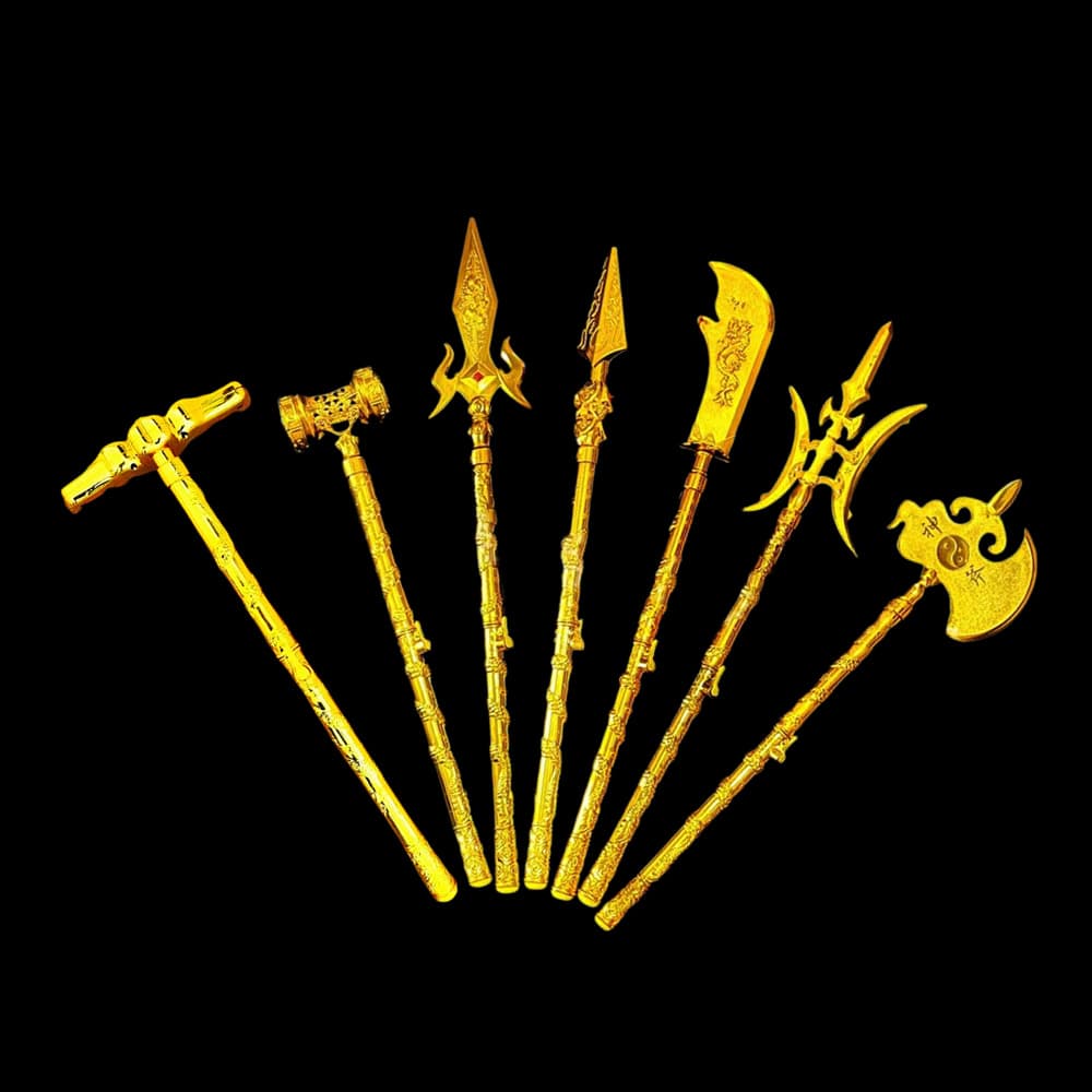 Three Kingdoms weapons manufacturers wholesale large retractable square sky painted halberd fire tip gun Guan Yu Qinglong Yanyue knife Qinglong sword