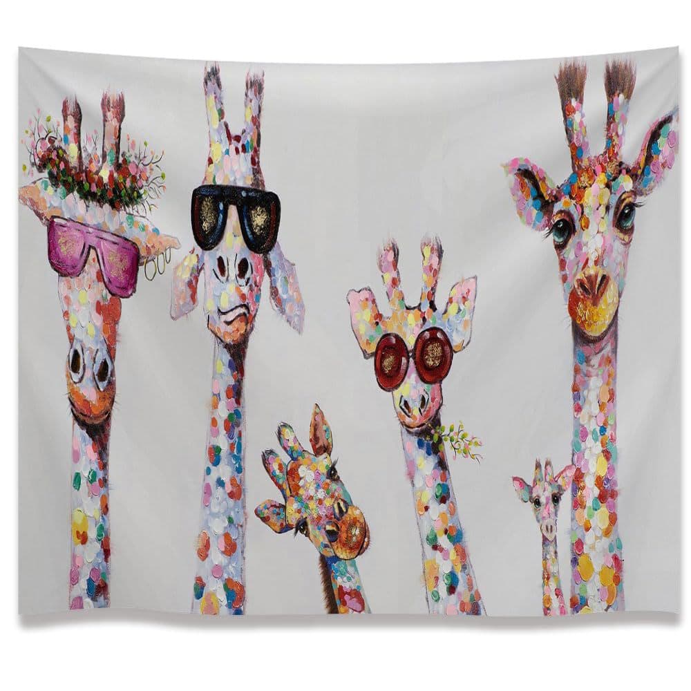 Fun Kids Room Tapestry Colorful Cool Giraffe Tapestry Funny Wall Hanging Bedroom Decor Living Room Dorm