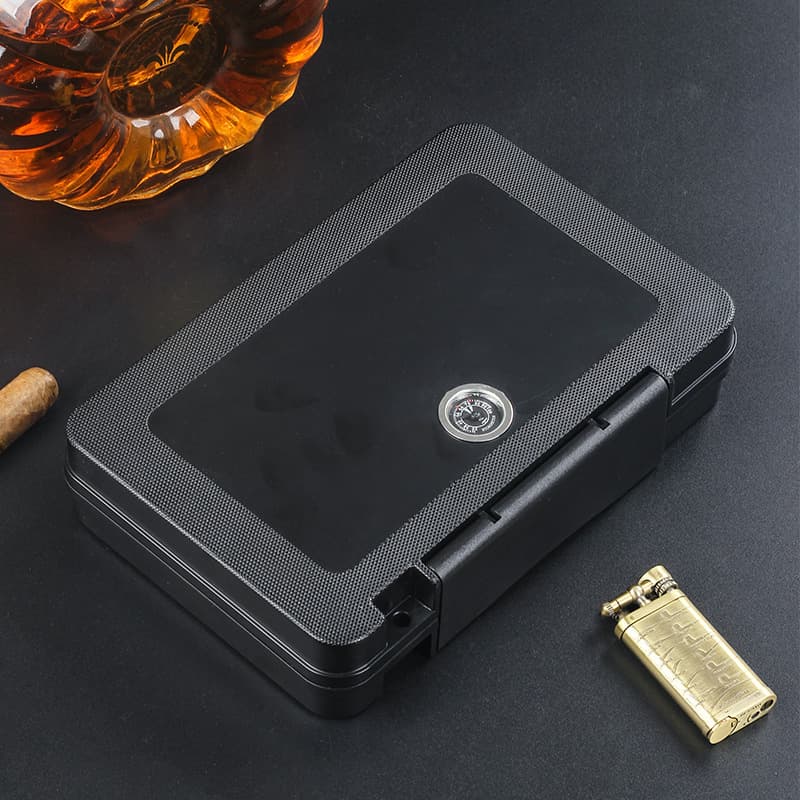 Cigar humidor with good sealing, travel plastic waterproof humidifier humidor, 5-pack cigar portable box