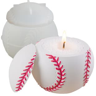3D Baseball Scented Wax Jar Mold DIY Handmade Baseball Storage Box Plaster Ornament Mold