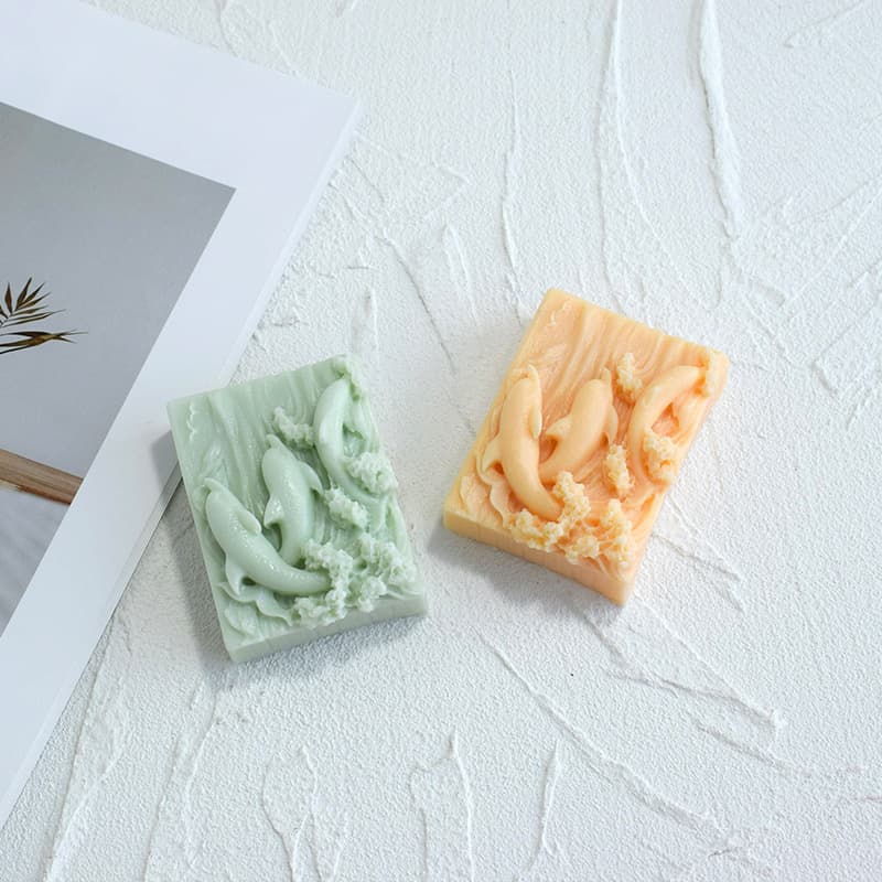 3D Dolphin Relief Handmade Soap Silicone Mold DIY Soap Scented Candle Plaster Chocolate Cake Mold