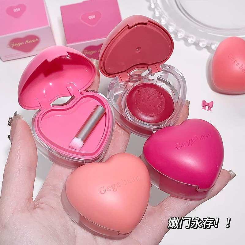 Gege Bear Love Lip and Cheek Dual-purpose Cream Matte Matte Whitening Autumn and Winter Lipstick Student Party Korean Blush Cream