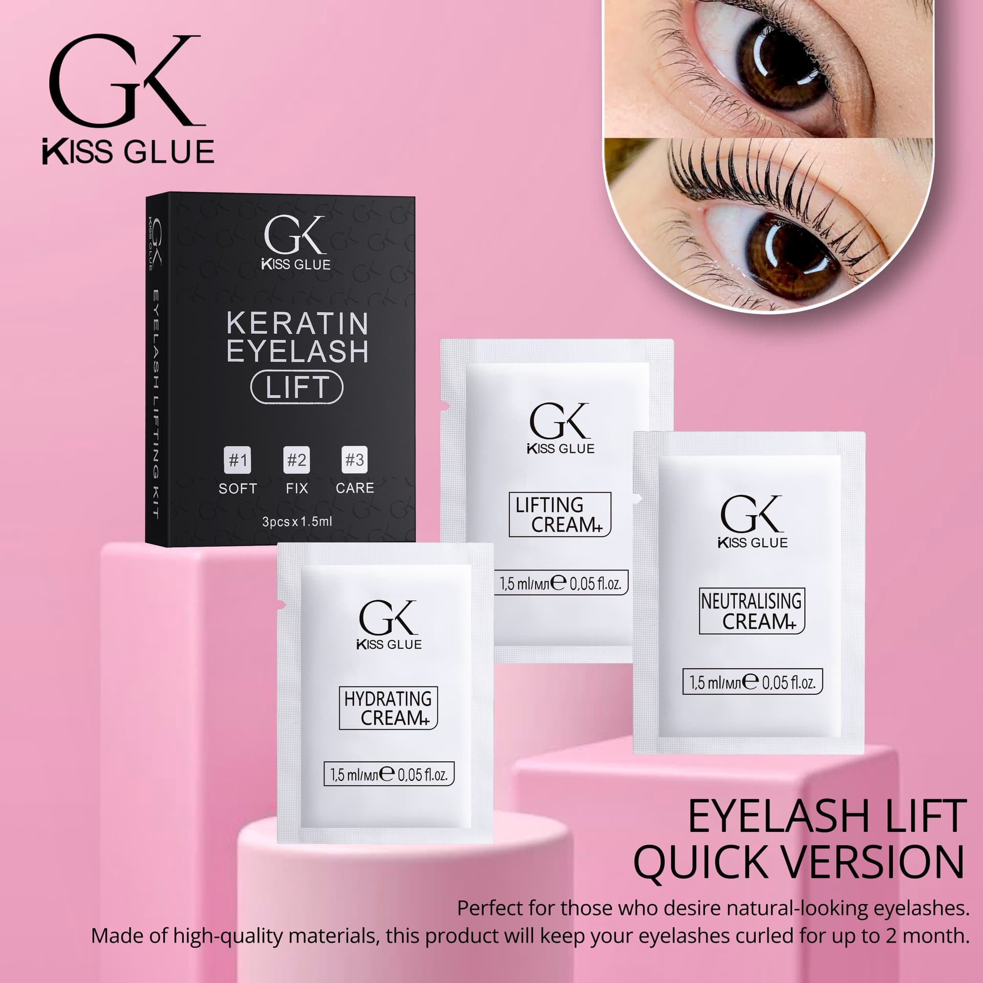 Cross-Border Eyelash Lift Keratin Kit Eyelash Lift Bagged Perm Agent Lashlift Barbie Curling Eyelash Set