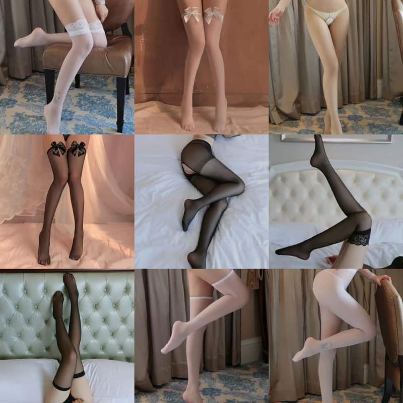 Moon Tide Erotic Stockings Lace Stockings Sexy Open Crotch Stockings Lace Trim Sexy Over-the-Knee Stockings Women's Stockings