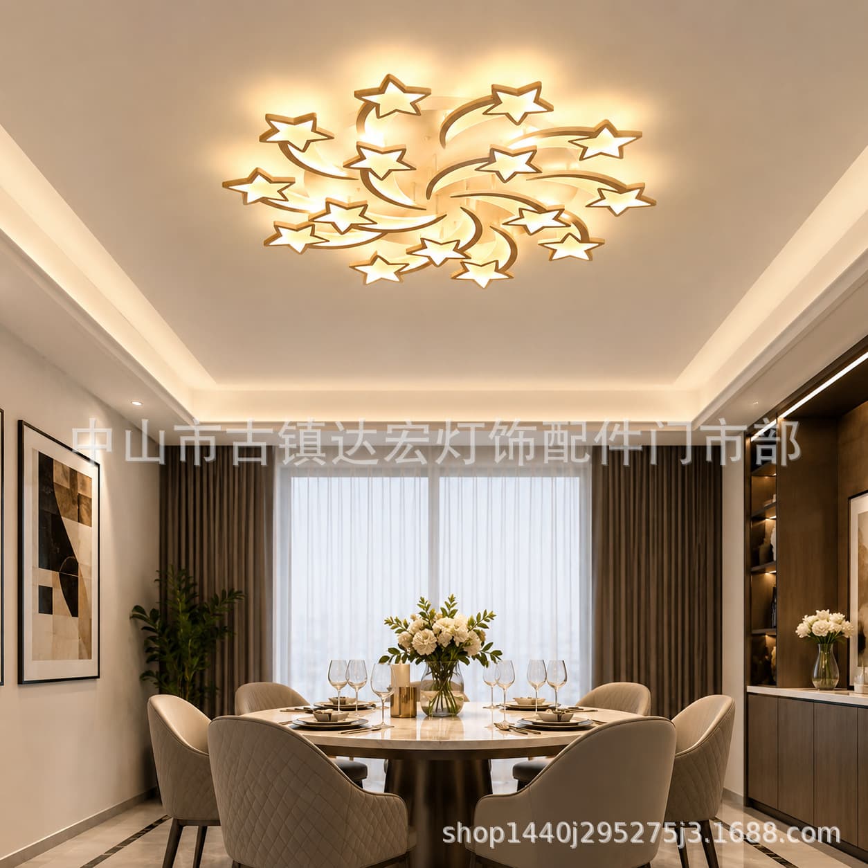 Modern Minimalist Ceiling Light for Living Room, Dining Room, Bedroom, Study, Led Creative Children's Room Three-Color Dimmable Lighting Fixtures Wholesale