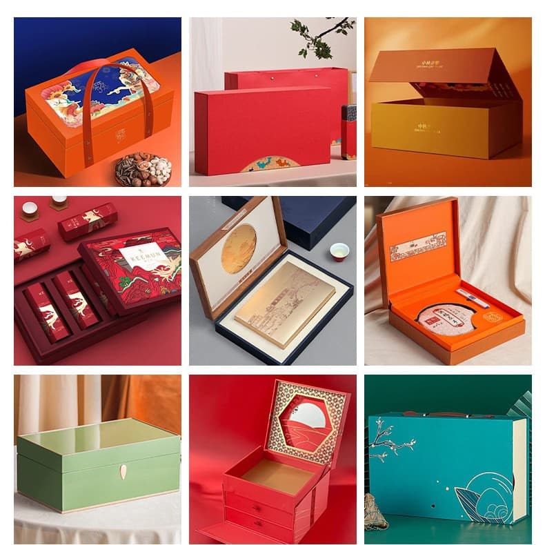 Custom embossed paper gift box with flip-top lid, suitable for cosmetics, tea, and gifts