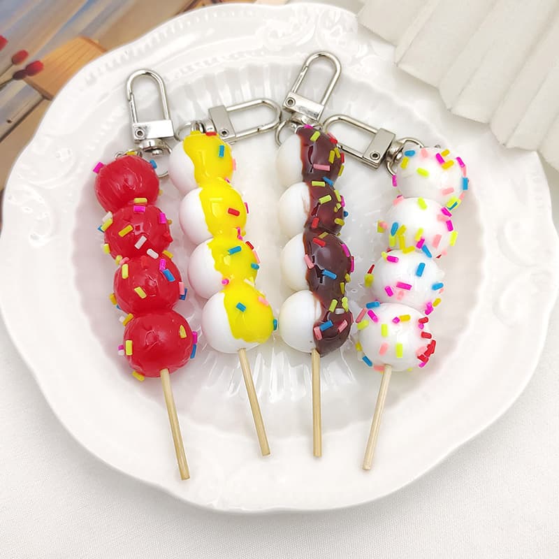 Simulated Fruit Shaped Tanghulu, Internet-Famous Creative Keychain, Holiday Novelty Key Accessory