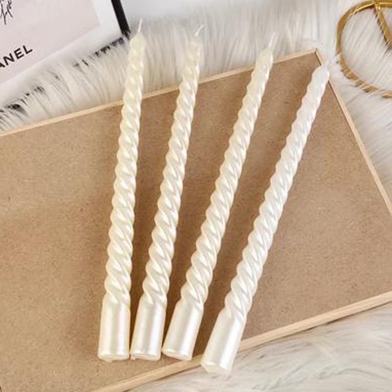 Smoke-free and odorless spiral rod candles, romantic wedding colorful long-stem candles, home confession candlelight dinner candles