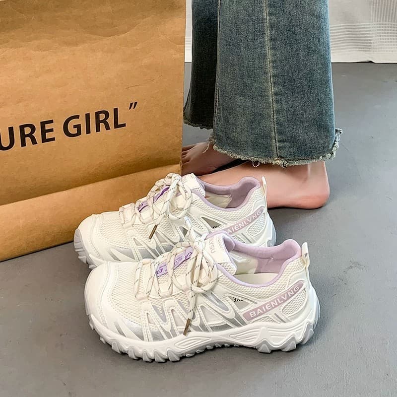 Silver Mesh Sneakers for Women 2026 New Summer Thin Breathable Mesh Shoes Casual Agassi Shoes Retro Sneakers