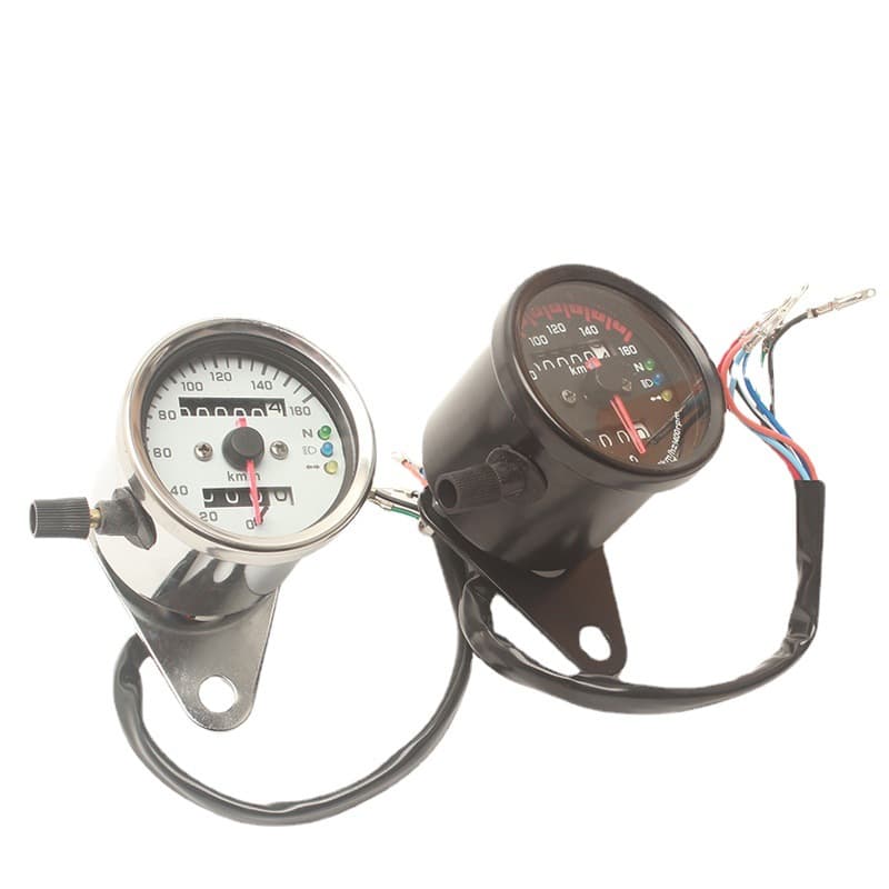 CG125 motorcycle modified instrument panel universal mechanical retro speedometer dual odometer, microphone, and kilometer display - retro style