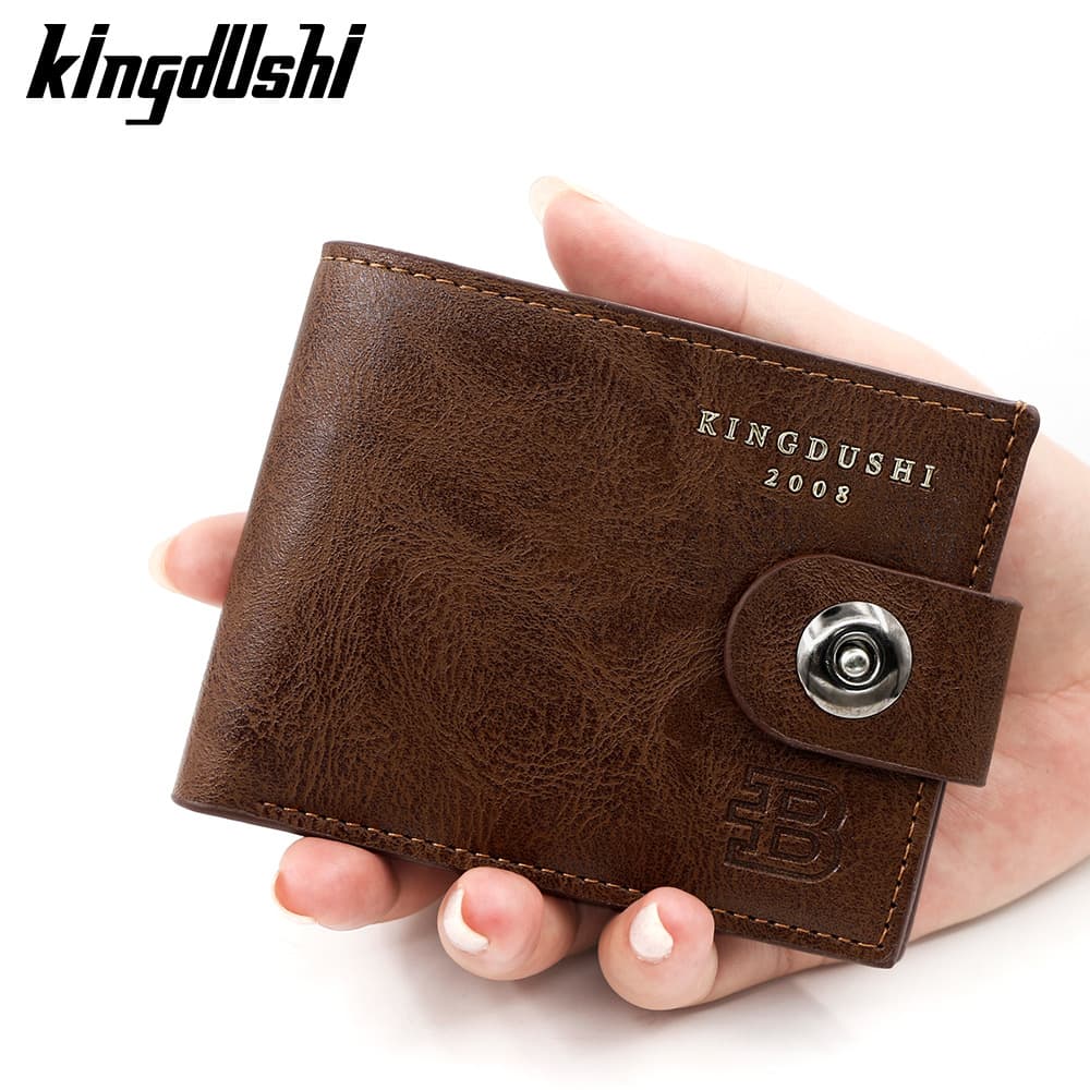 New Men's Short Wallet Fashionable Slim Wallet Card Holder Zipper Coin Purse Horizontal Money Clip Wholesale