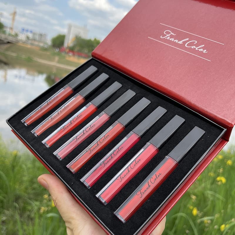 Eight velvet matte lip glaze set, long-lasting moisturizing lipstick, not easy to stain and fade, waterproof student lip gloss wholesale