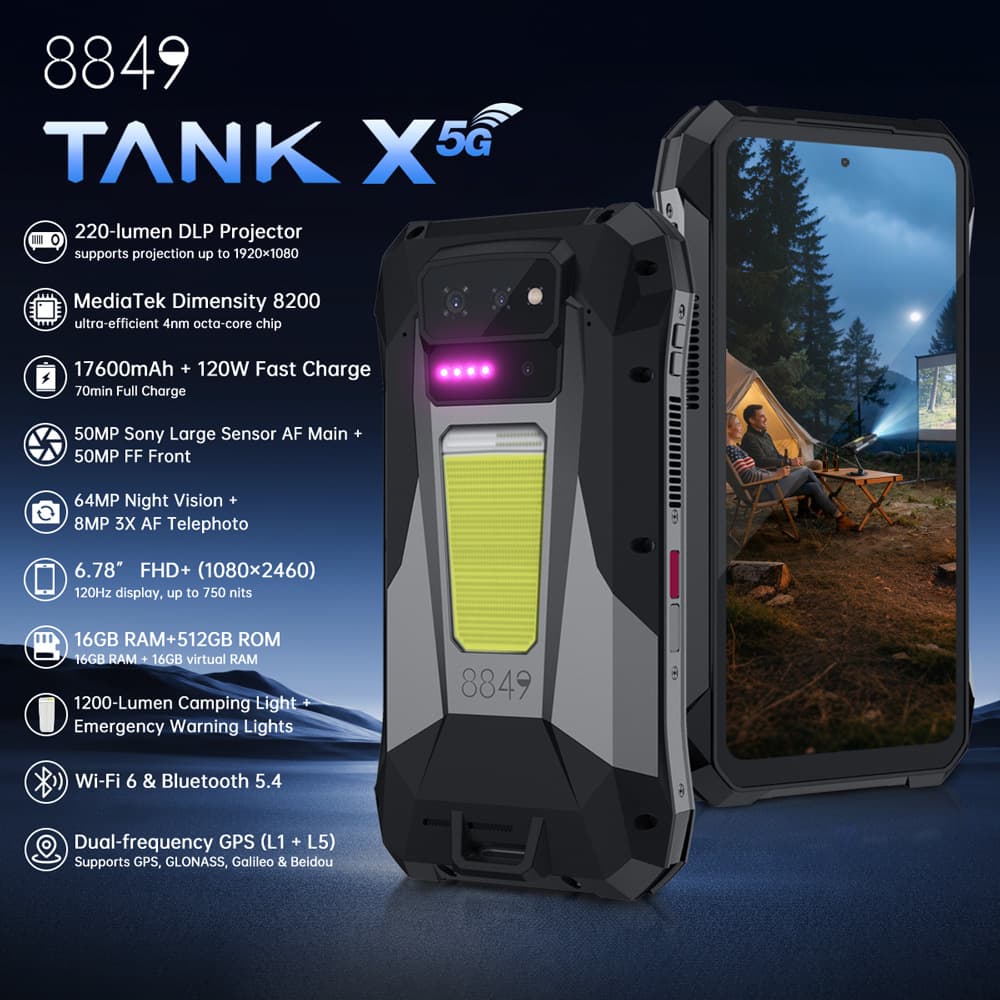 2026 New 8849 Rugged Mobile Phone TANK X 16+512GB 5G Smartphone Delivered in Hong Kong