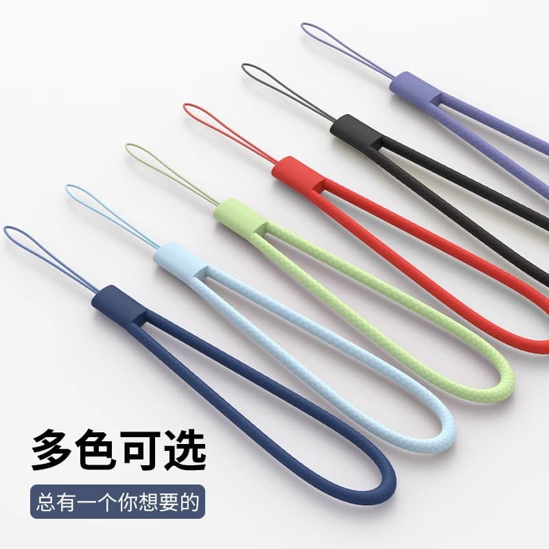 Marble Pattern Silicone Lanyard Short Bluetooth Speaker Twisted Wrist Strap USB Key Plaid Liquid Phone Strap