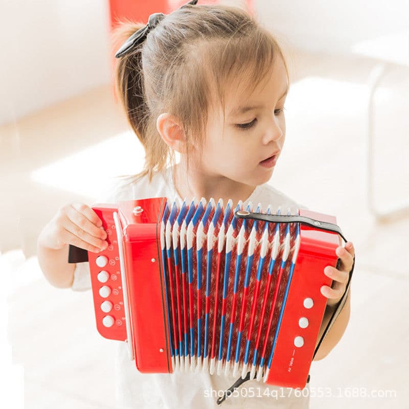 7-Key 2-Bass Children's Accordion, Adult Beginner, Educational Small Instrument, Early Education Music Toy Gift
