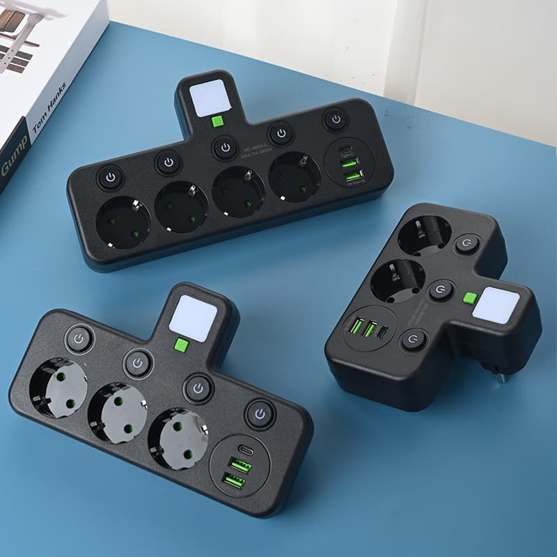 European Russian Schuko Standard Converter Plug Adapter 5-in-1 3-in-1 4-in-1 USB Charging TYPE-C Conversion Socket