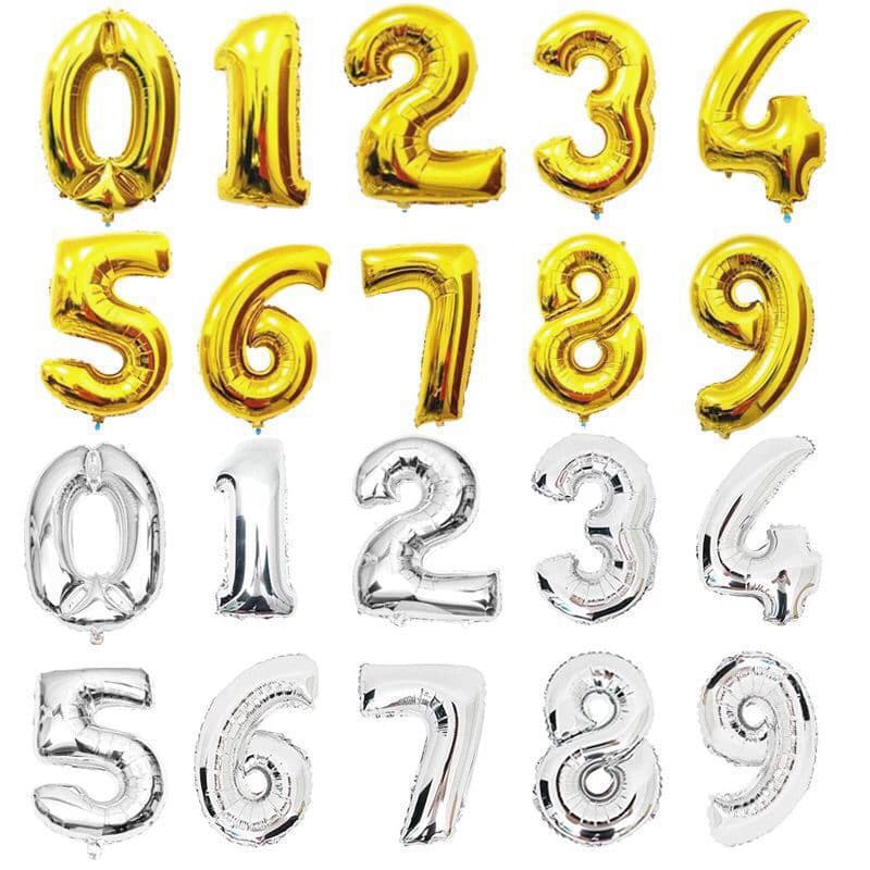 32-inch aluminum film balloon gold silver number balloon aluminum foil balloon birthday party decoration arrangement large balloon
