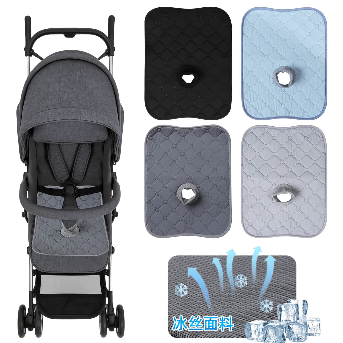 TEMU Kids Seat Cushion Cool Breathable Baby Stroller High Chair Portable Pad Waterproof Stain-Proof Machine Washable Pad