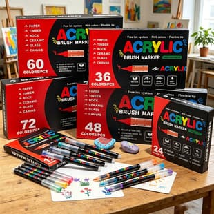 Red Box Direct Liquid Acrylic Marker Pen DIY Graffiti Watercolor Pen Large Capacity Soft Tip Acrylic Marker Pen
