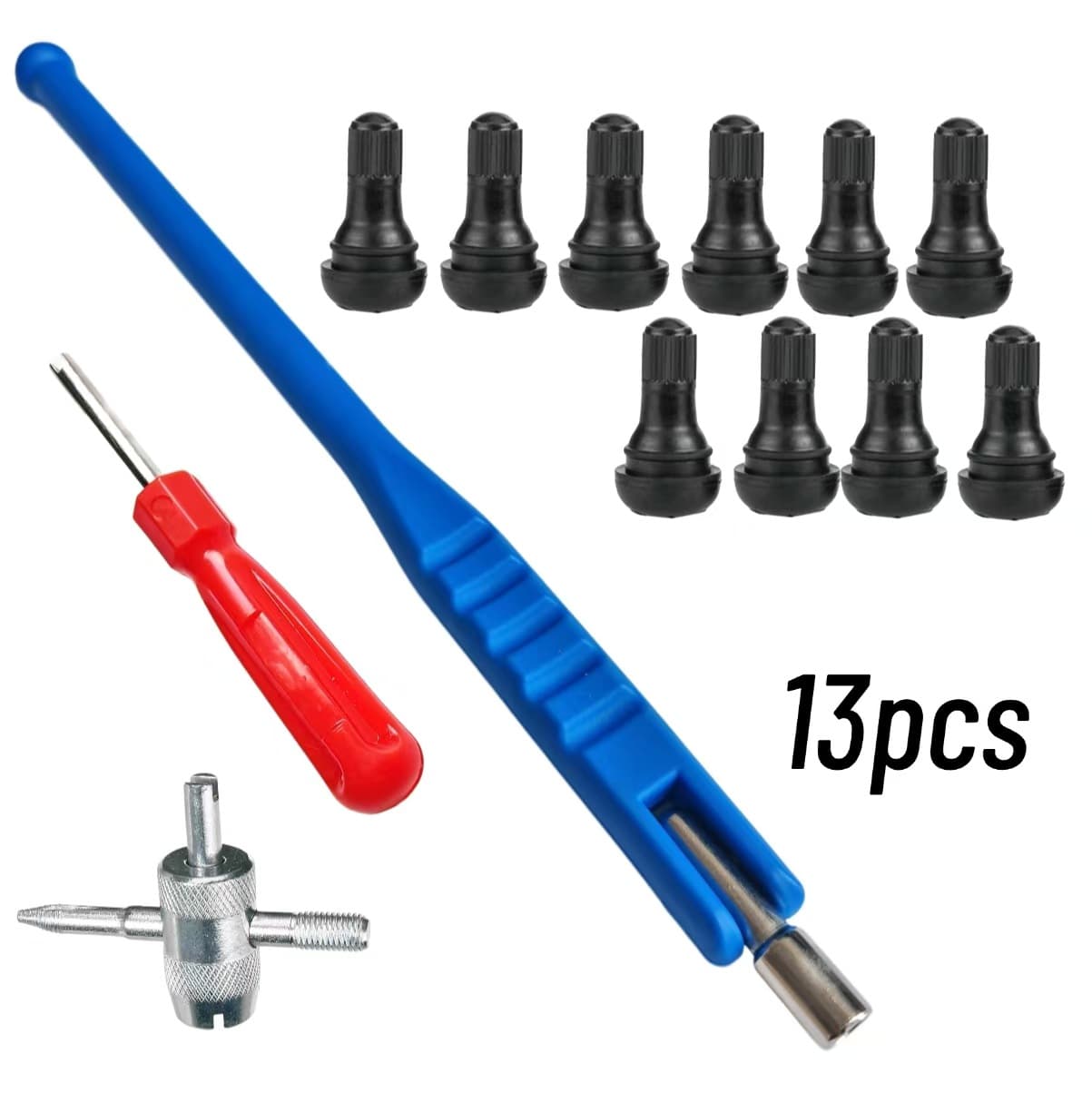 TR412 Rubber Valve Stem Valve Core Installation Tool Set Puller Kit Tire Repair Kit