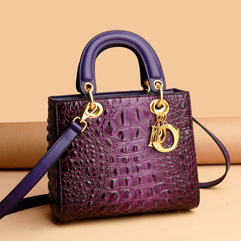 Premium Soft Leather Crocodile Texture Lady Dior Style Bag 2023 Spring Summer New Fashion Trendy Handbag Shoulder Crossbody Bag for Women