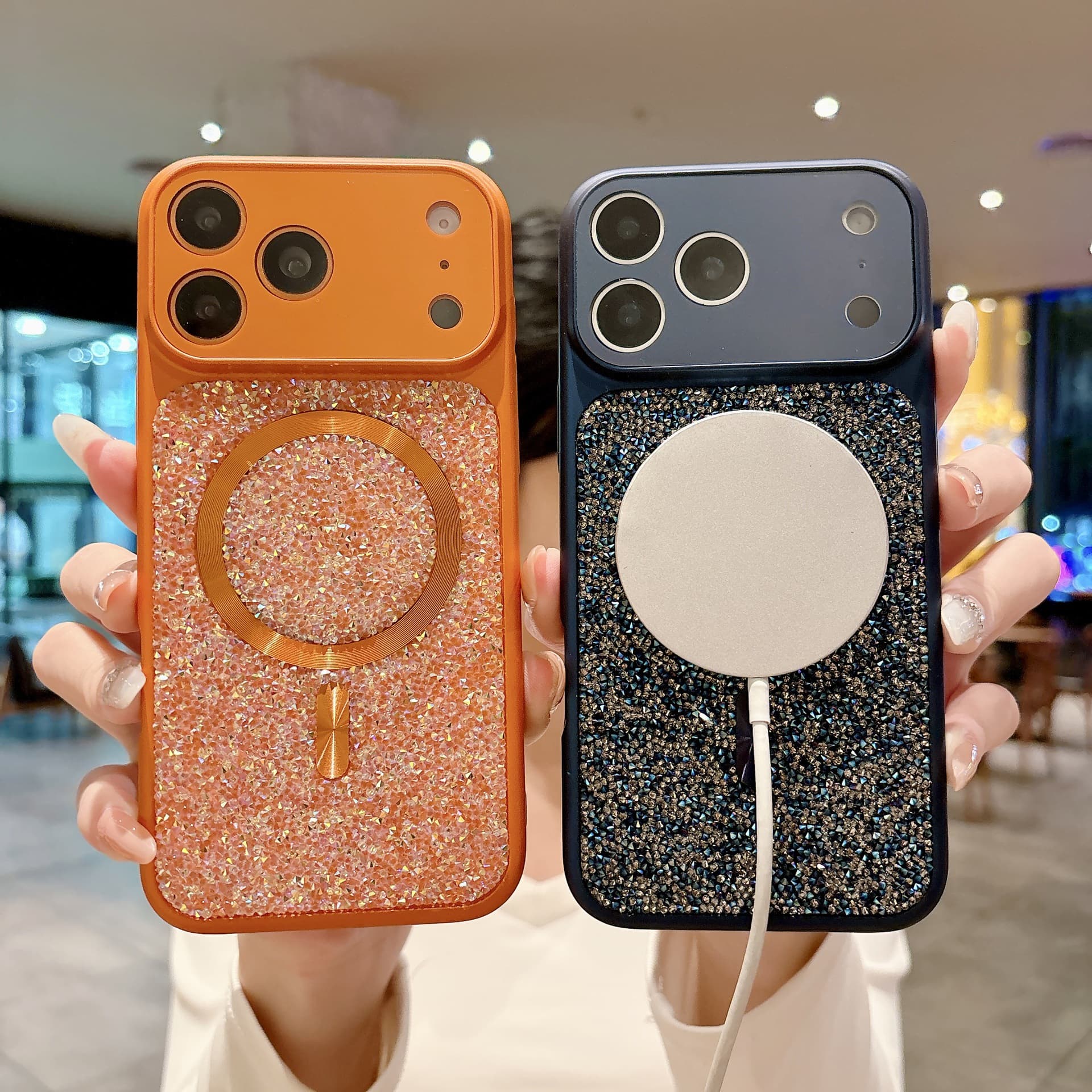 Instant Fit for iPhone 16 Corning New Diamond Magnetic Phone Case Apple 13 Luxury Premium Anti-Drop Protective Cover