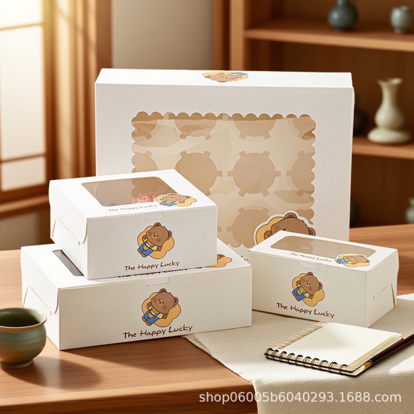Cupcake Box, Muffin Baking Dessert Packaging, Transparent Window, 2/4/6/12 Pack Carry Box