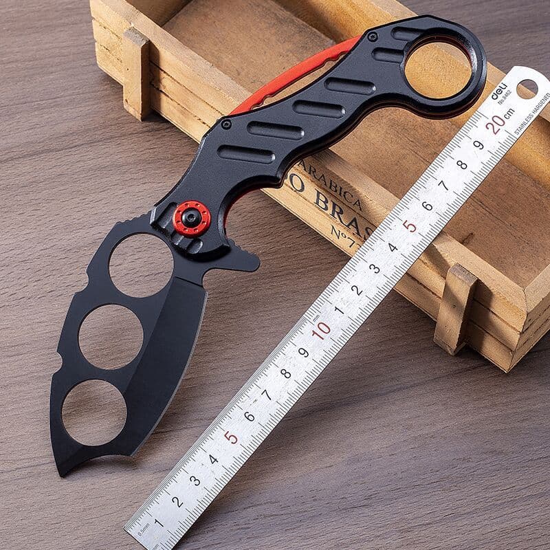 Factory direct sales high-hardness folding knife camping tactical outdoor knife multi-functional survival portable self-defense boxing knife