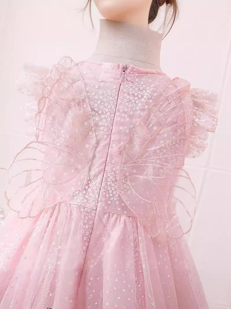 Snow White Princess Dress for Girls Summer Kids Dress with Wings Fashionable Baby Tutu Tulle Dress