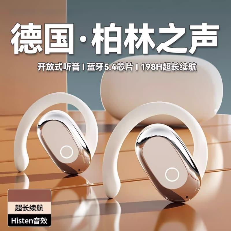 Berlin Sound Wireless Bluetooth Earphones 2025 New Model Ear-Hook Style Ultra-Long Battery Life Non-In-Ear Noise Cancelling Sports
